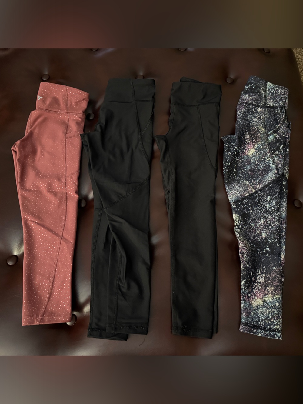 Old Navy Girls Leggings - Burgundy Dot, Black, Galaxy Print